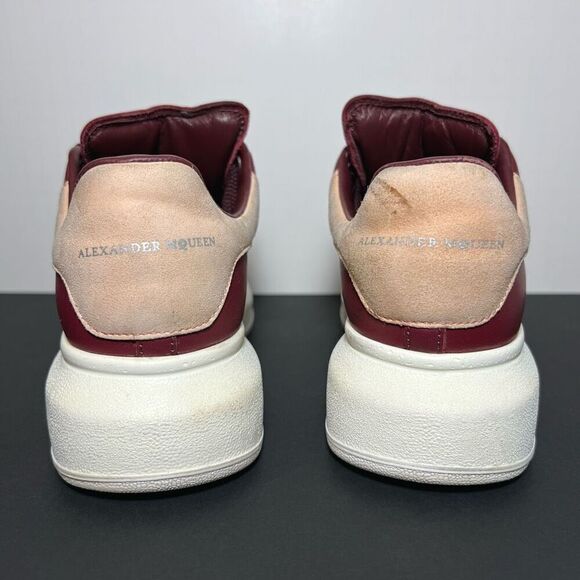Womens ALEXANDER MCQUEEN Oversize Burgundy Red Leather Trainers / Size 6.5 - Picture 4 of 9